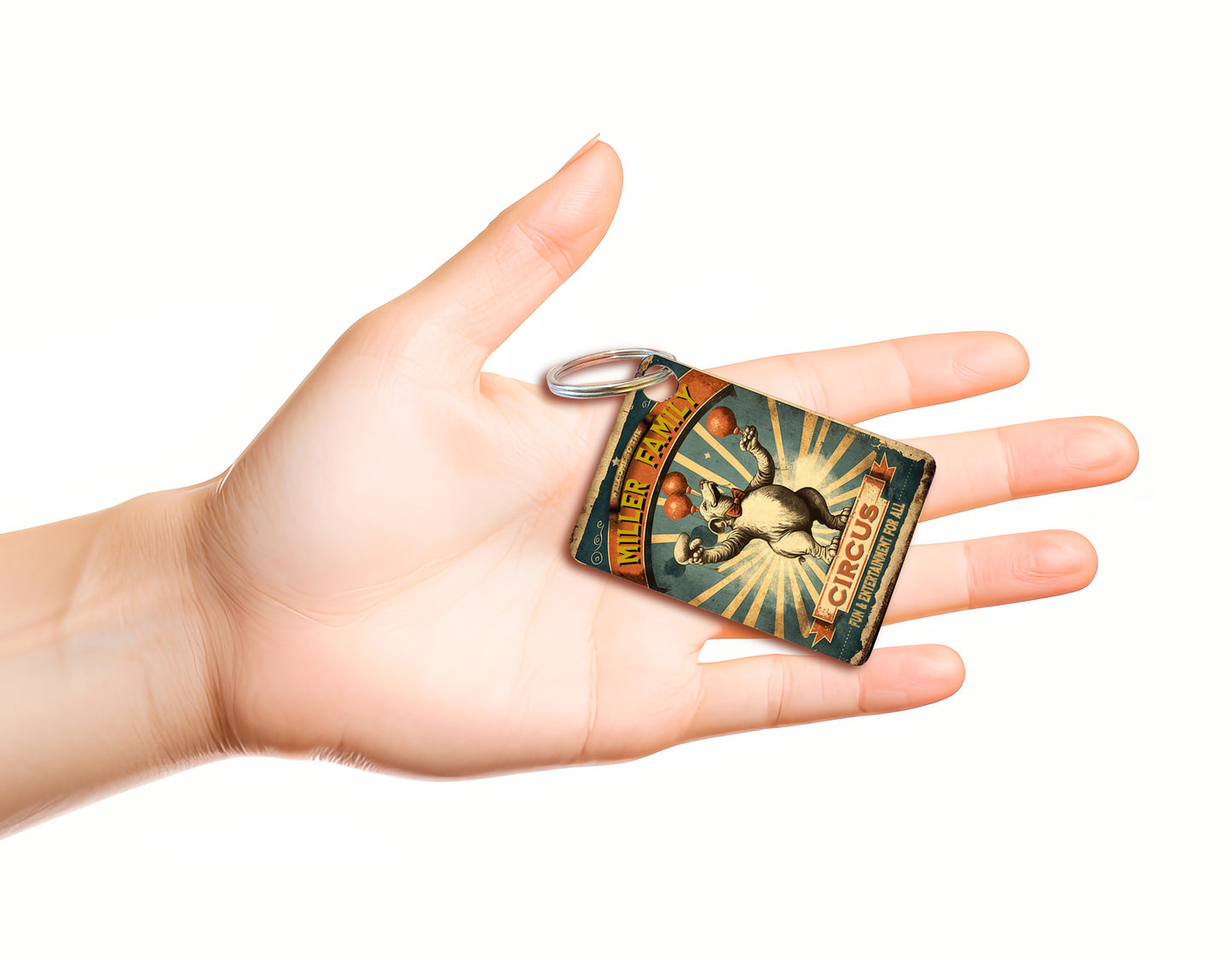 Keychain, personalized, Family Circus, Aluminum, Original Artwork