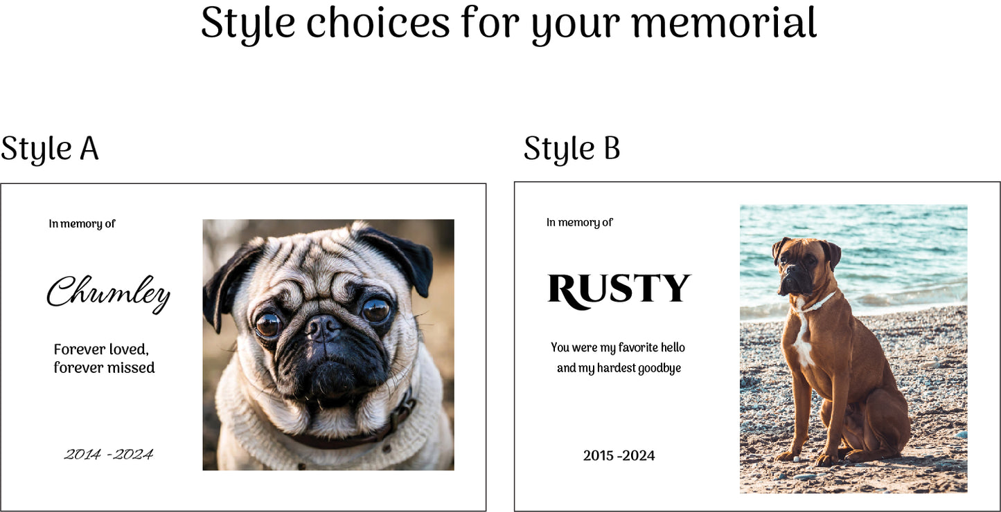 Cherished Pet Memorial on Slate - Personalized 4x6 Stone Plaque for Pets