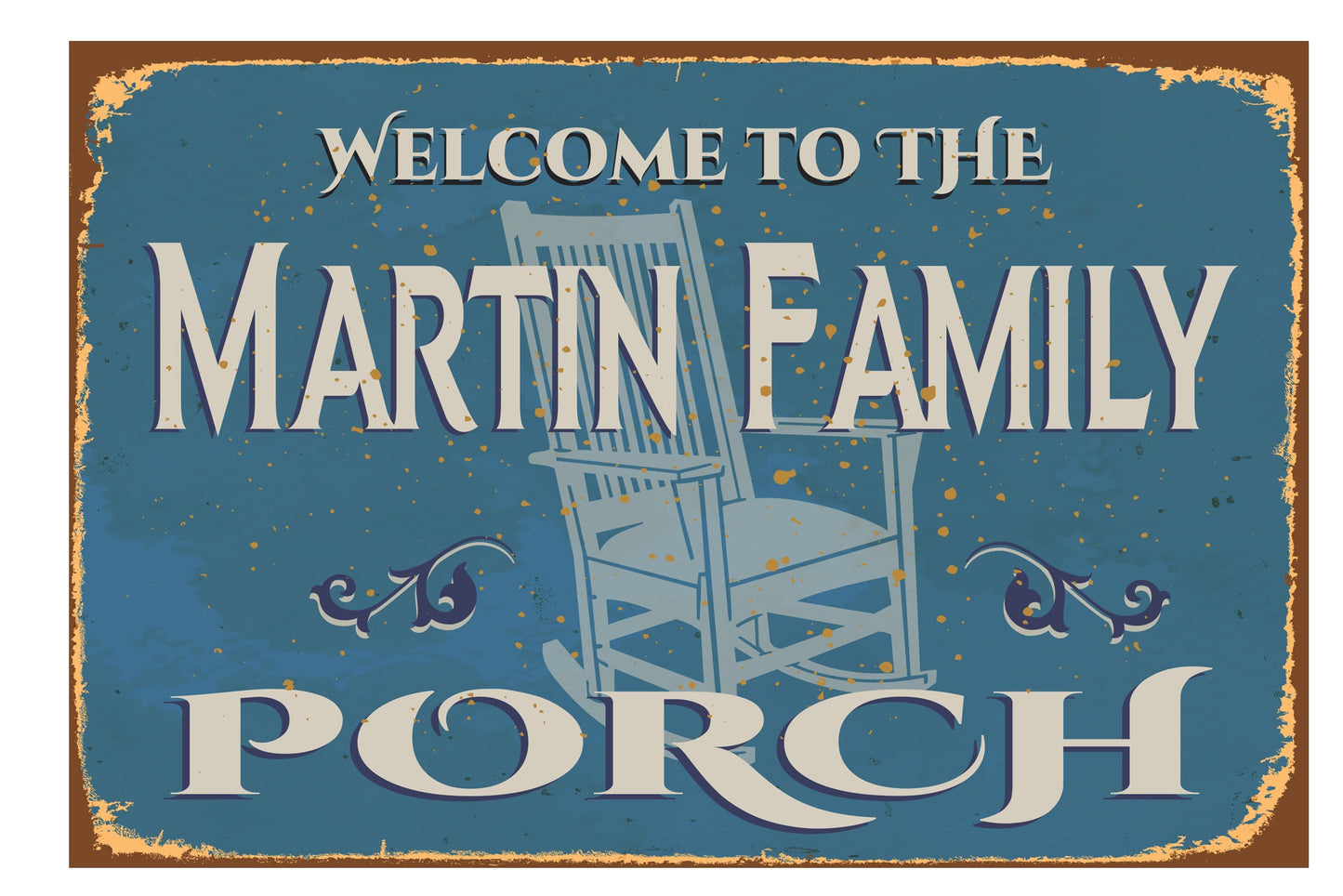 Personalized Porch Sign with Family Name Decoration For House Aluminum Metal Indoor Outdoor New Home Gift Idea