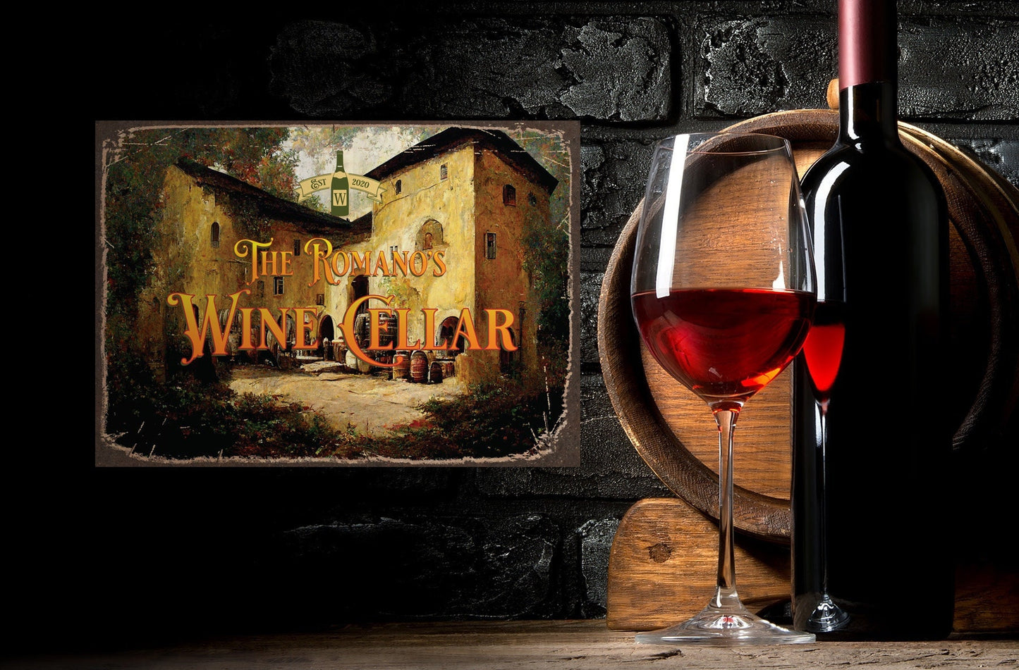 Personalized Wine Cellar Wine Bar Wall Art Vintage Style Retro Metal Sign for Home Decor. Wine decor. Wine Bar