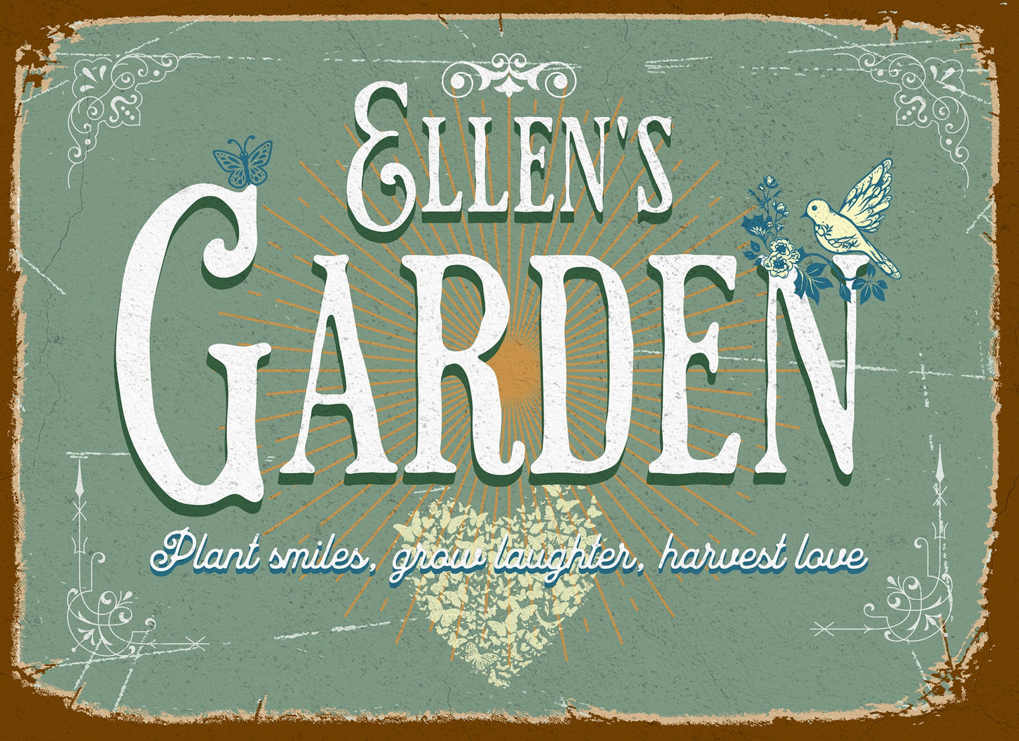 victorian metal garden sign