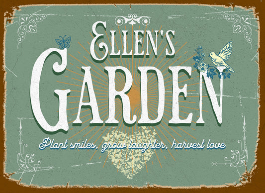 victorian metal garden sign