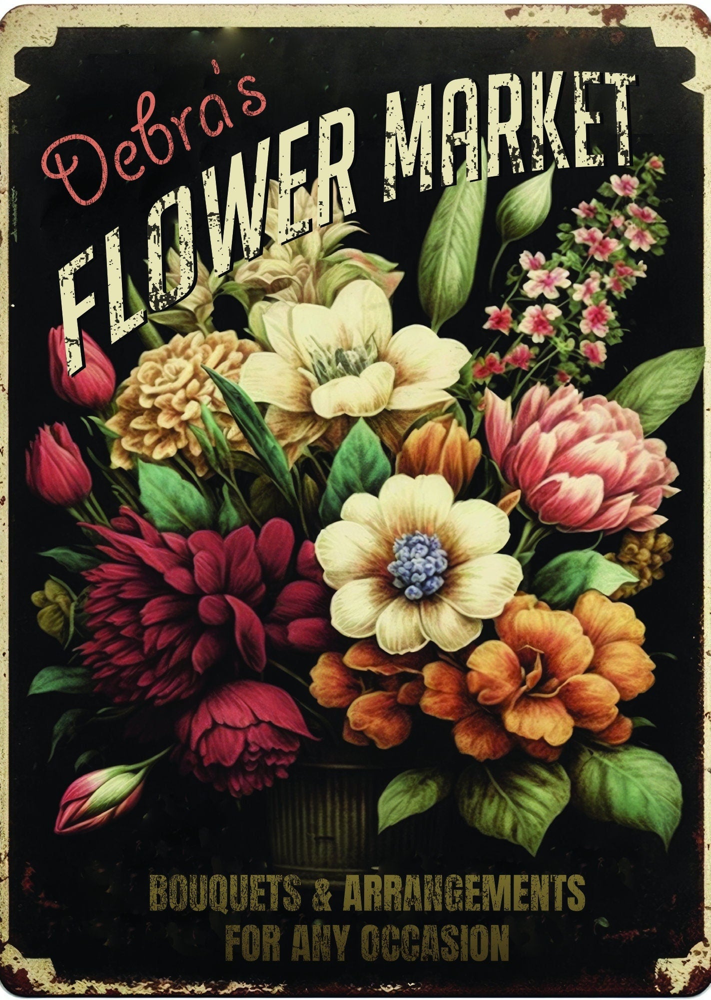 Personalized Flower Market Gift Flower Market Sign Rustic Garden Decor Perfect Gift for Flower Fans Spring flowers | Gardeners