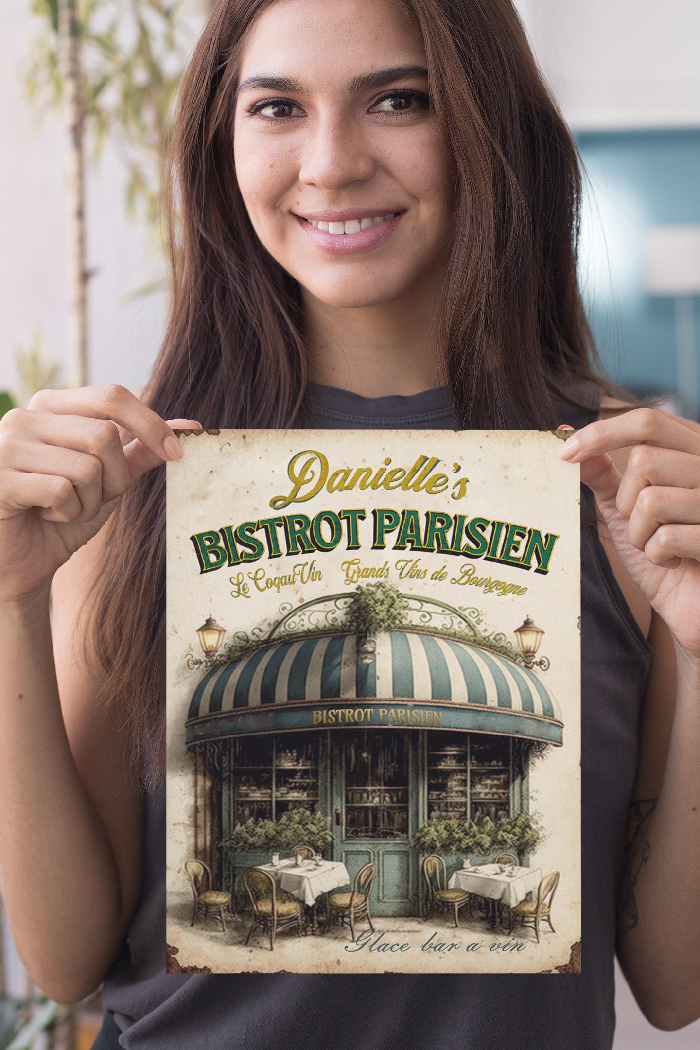 Personalized Bistro French Sign. Great Wall Art Vintage-style Kitchen Sign Great Gift for anyone who loves French Bistros French Style