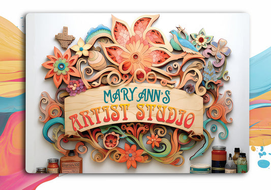 Personalized Artist Studio Wall Art Metal Sign The perfect gift for any creative artist