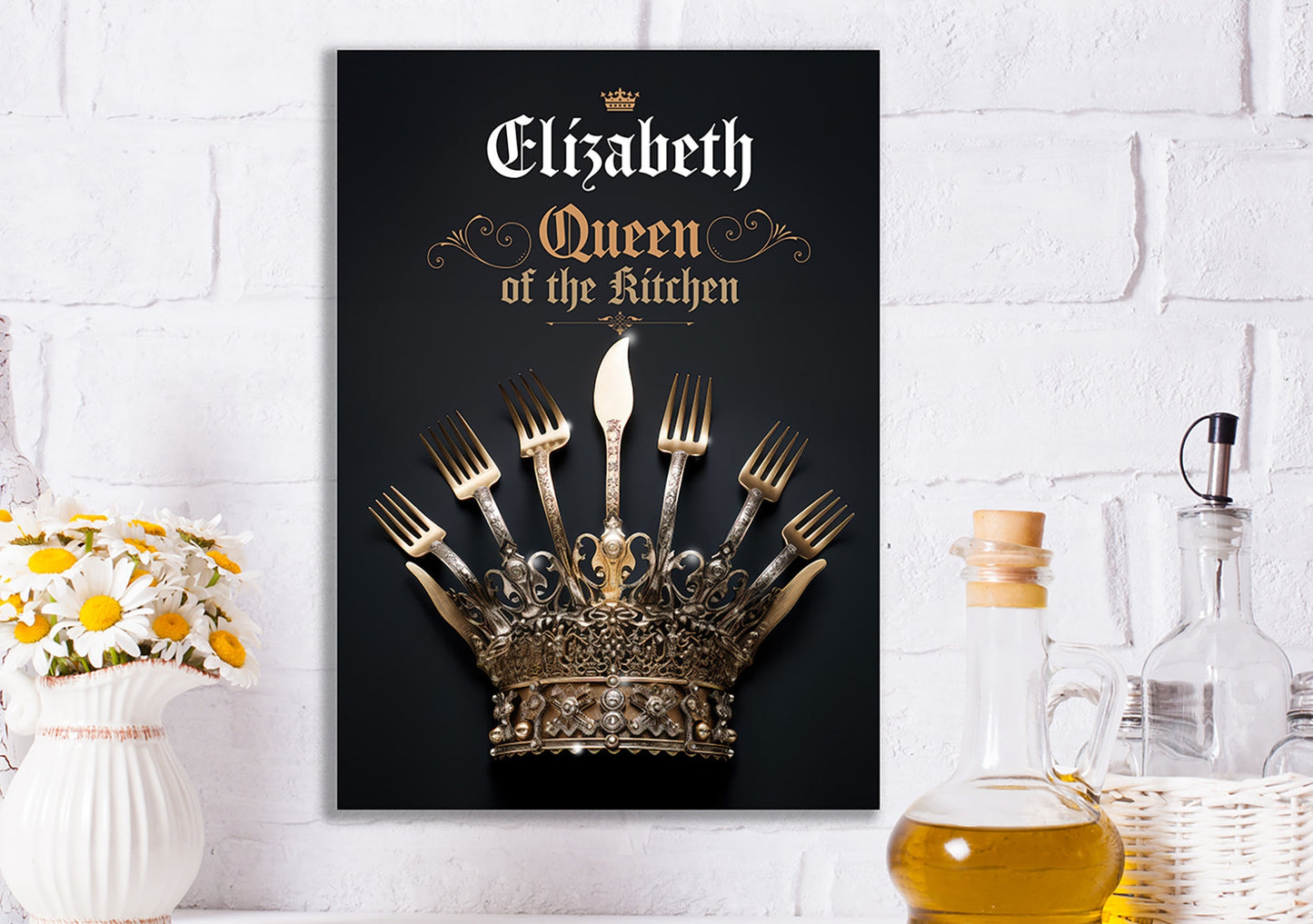 Personalized Kitchen Queen Metal sign Gift Fun Unique Kitchen decor. Perfect gift for mom or the one who runs the kitchen. Crown, royalty