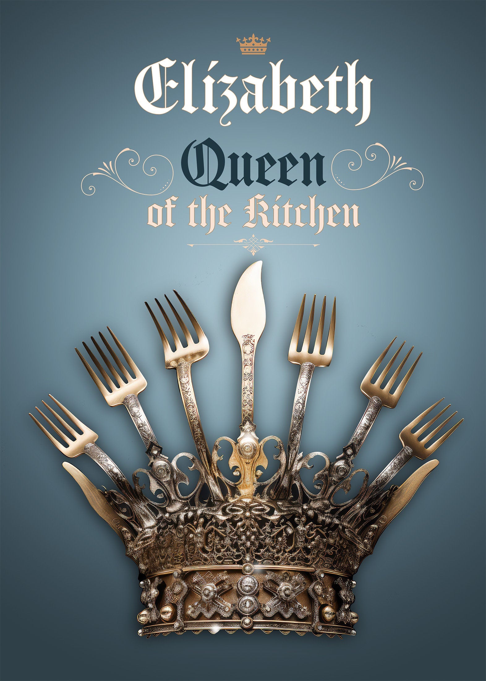 Personalized Kitchen Queen Metal sign Gift Fun Unique Kitchen decor. Perfect gift for mom or the one who runs the kitchen. Crown, royalty