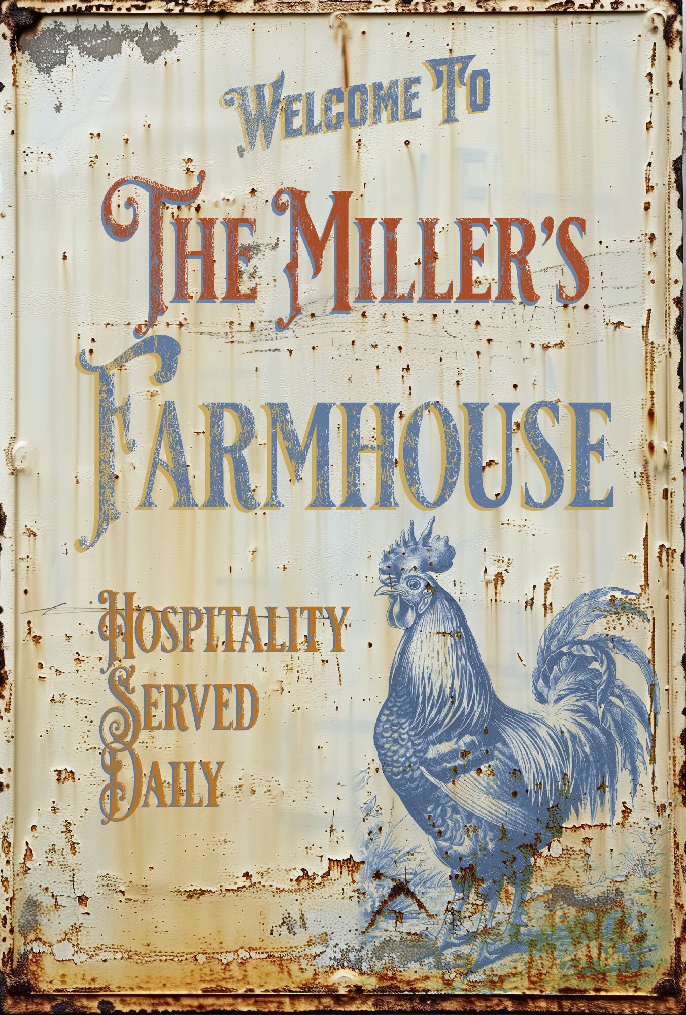 Personalized Farmhouse Sign Gift Vintage-style sign Handmade Rustic Wall Art Decor. Vintage-style, farmhouse-style, gift for her Cottagecore