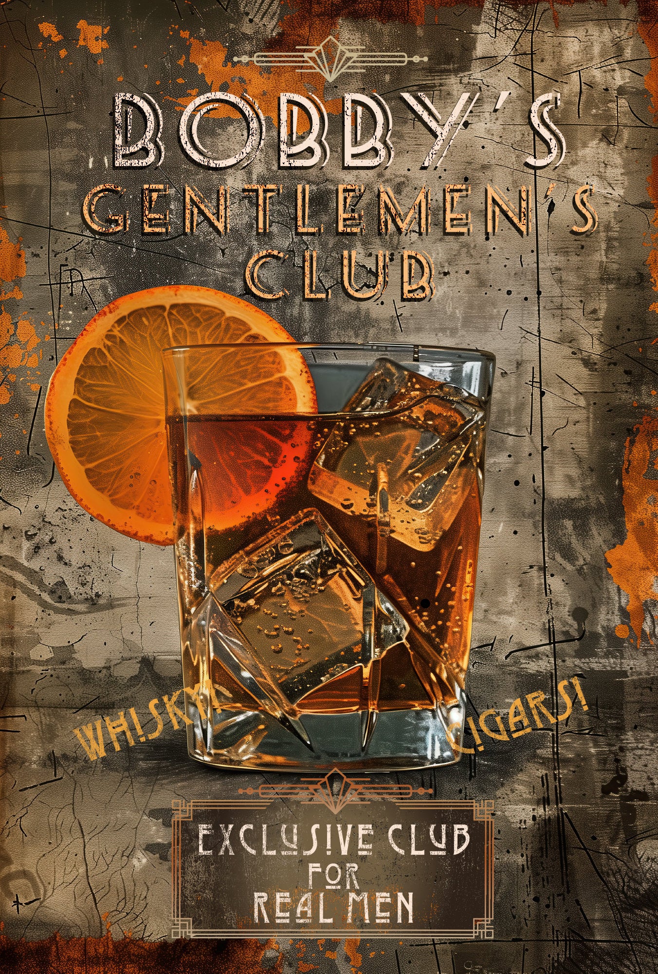 Personalized Gentlemen’s Club Sign, Vintage-Style Retro Metal Sign for Home Decor, gift for him, man cave gift, bar decor, private club.
