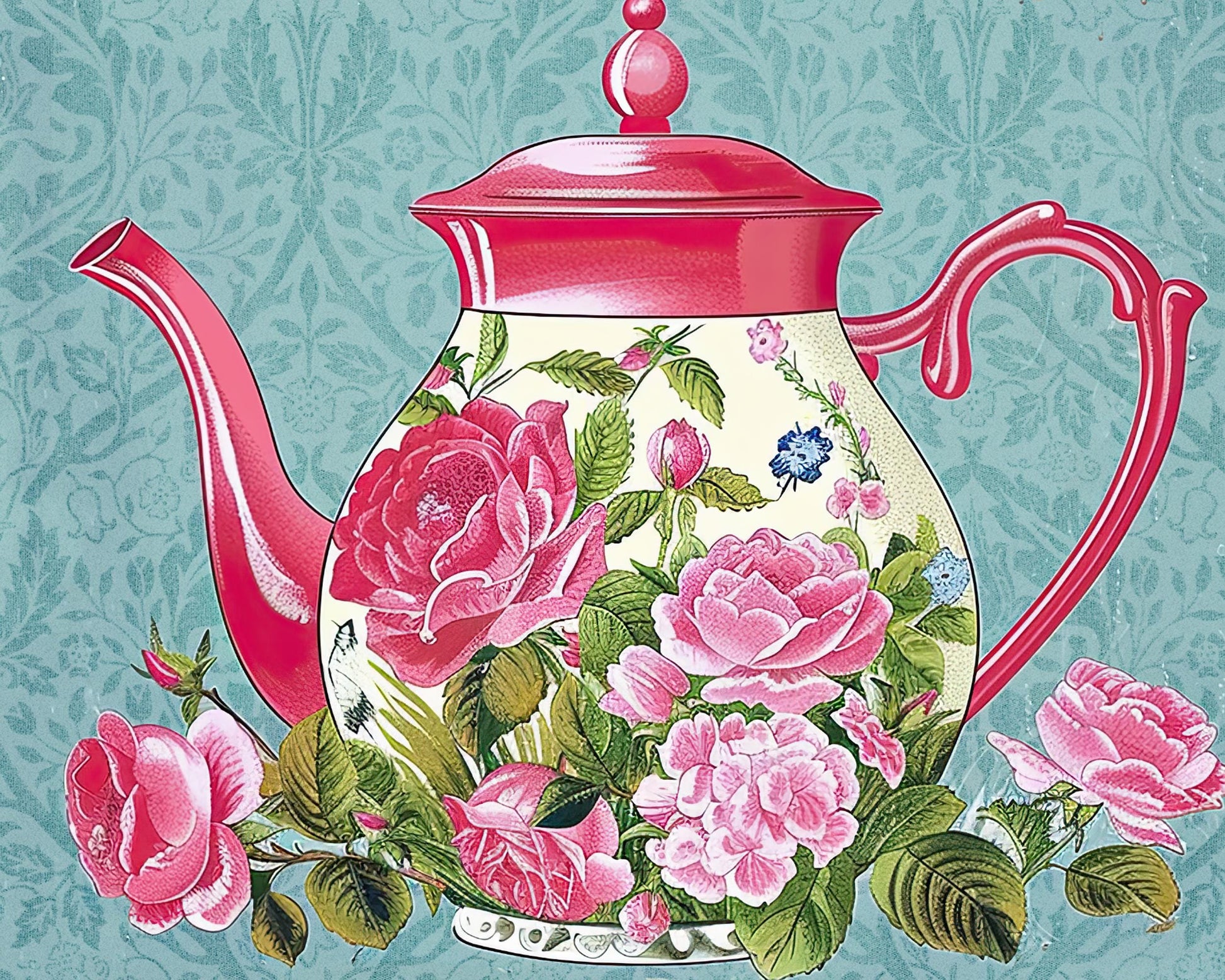 Personalized Tea Room Wall Art Vintage-style. Perfect Gift for Tea Lovers! Tea Kettle, Afternoon tea, tea and cakes, English Tea Grannycore