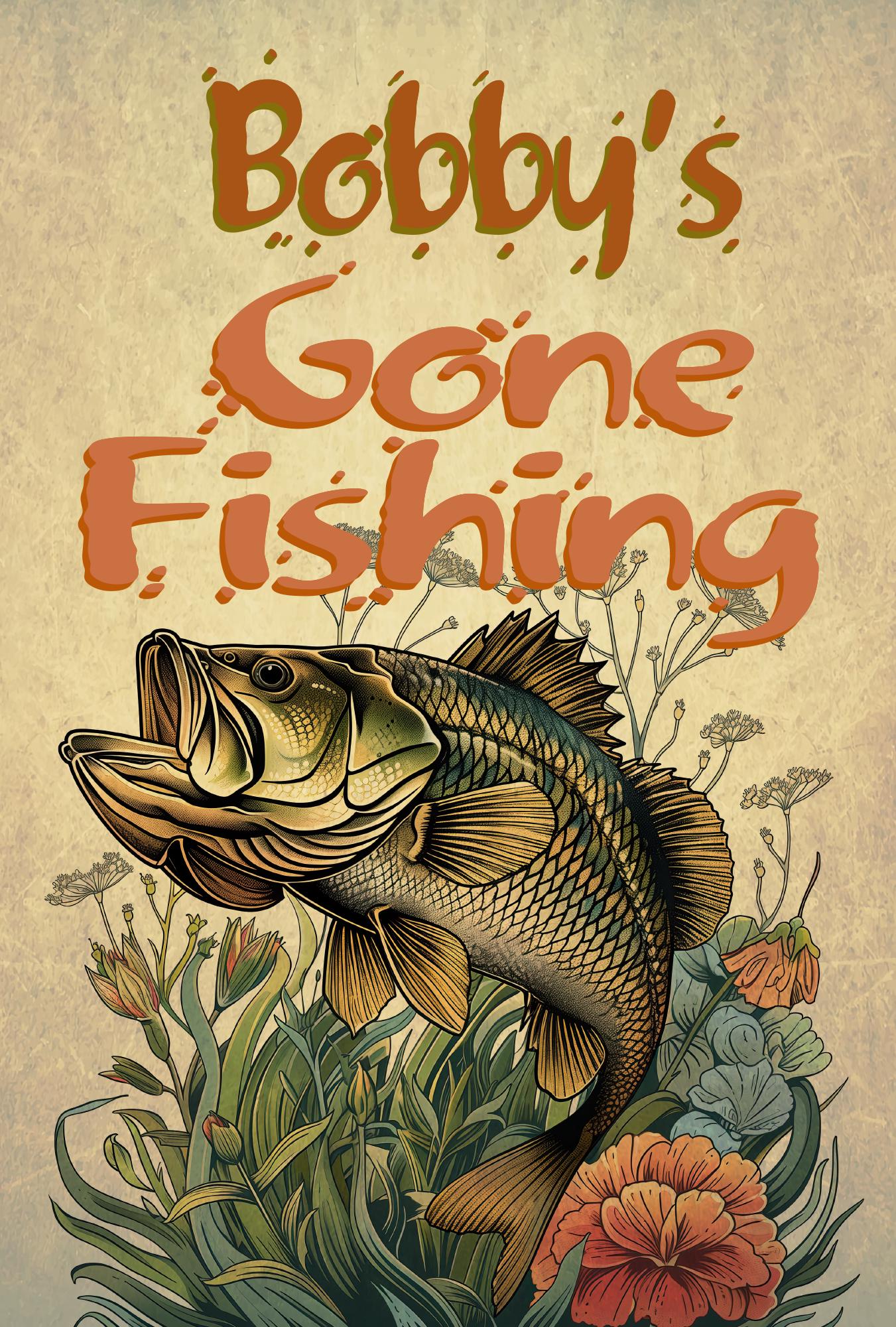 Personalized Gone Fishing Sign, Retro Metal Fisherman Decor