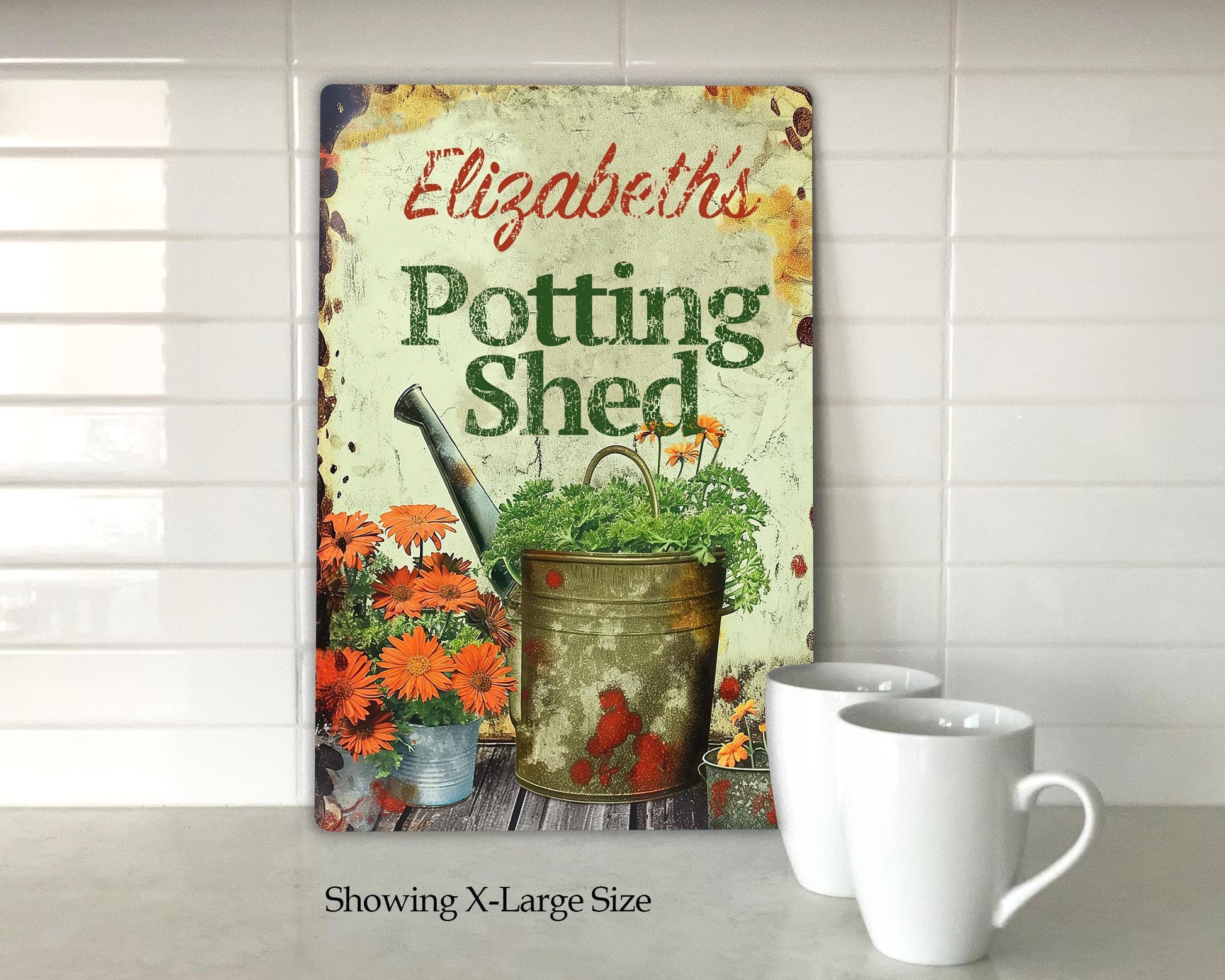 Personalized Potting Shed metal sign.Wall Art for Garden Enthusiasts - Unique Handmade Garden Decor Cottagecore. Great gift idea.