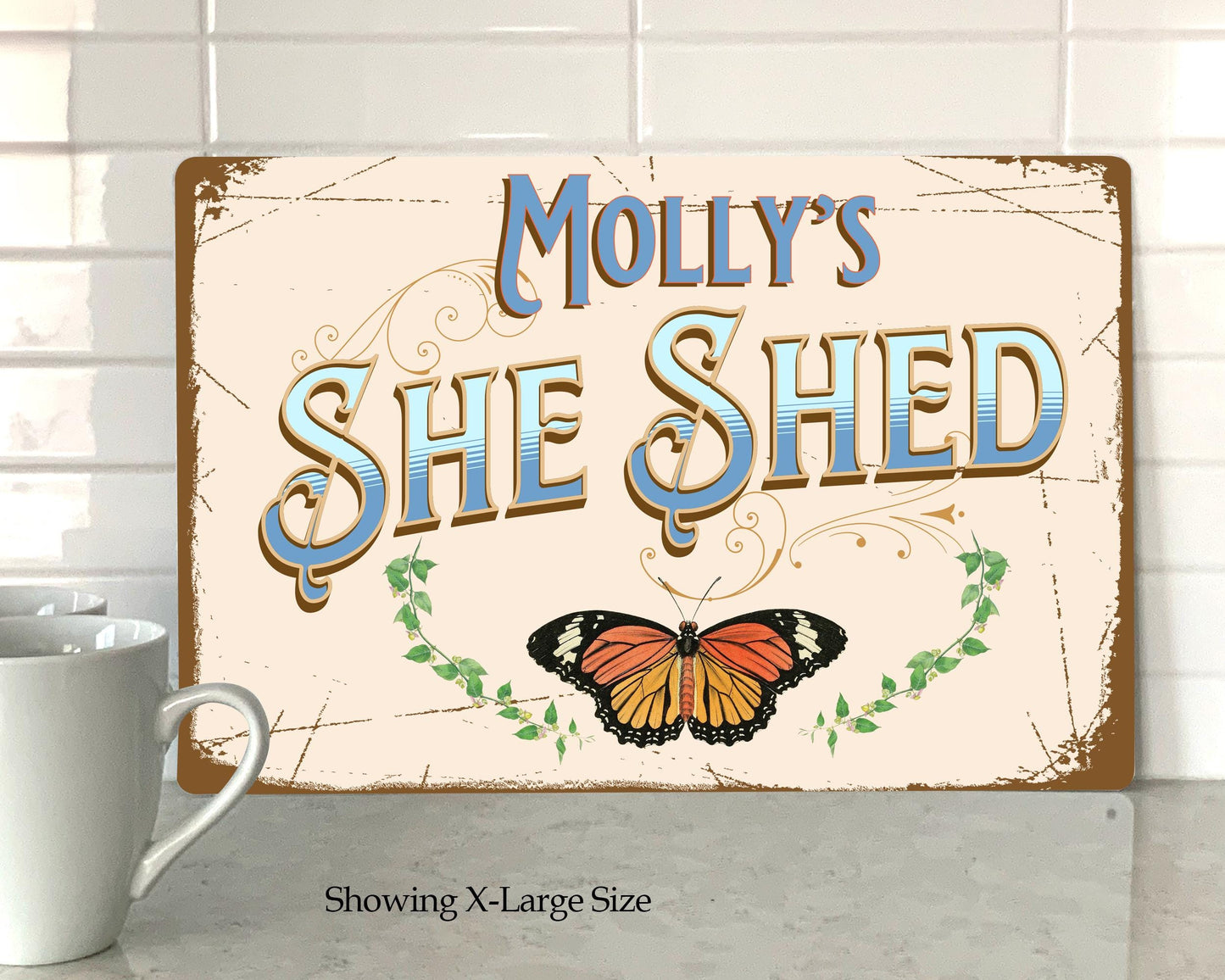 She Shed Personalized Metal Wall Art Gift Cozy She-Shed Retreat - Cottagecore Perfect Gift for that certain person, or even yourself