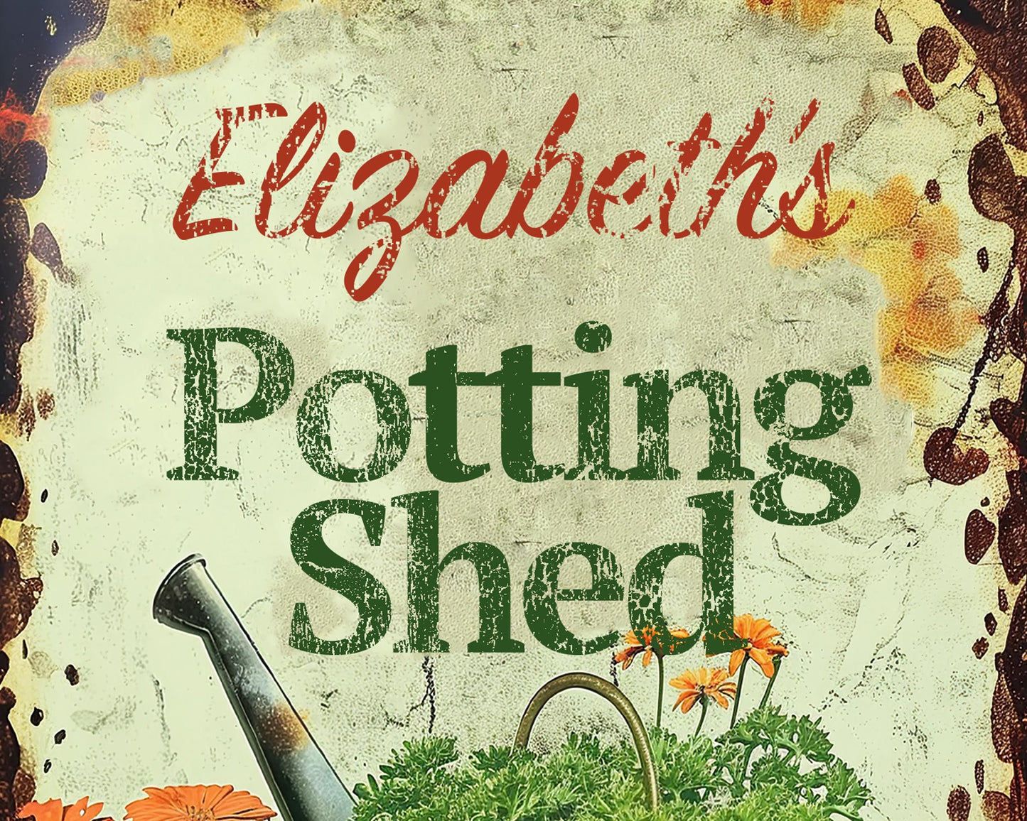 Personalized Potting Shed metal sign.Wall Art for Garden Enthusiasts - Unique Handmade Garden Decor Cottagecore. Great gift idea.