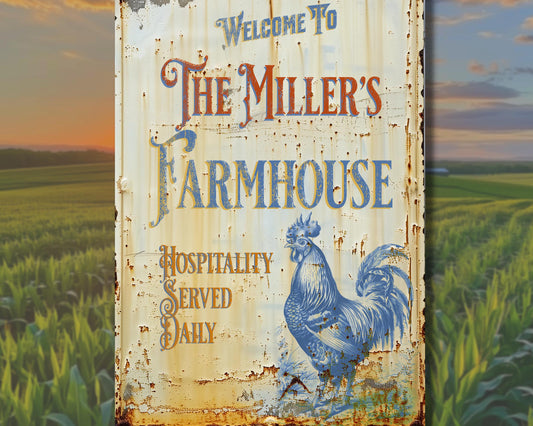 Personalized Farmhouse Sign Gift Vintage-style sign Handmade Rustic Wall Art Decor. Vintage-style, farmhouse-style, gift for her Cottagecore