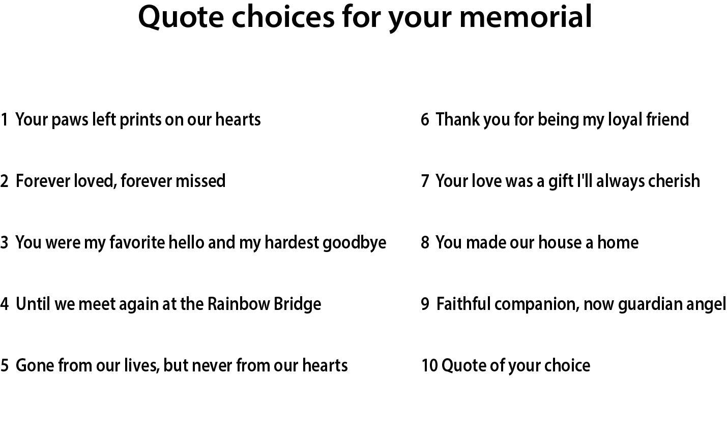 Pet Memorial on Slate - Custom 4x6 Slate Stone Plaque for Beloved Pets Memorial
