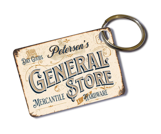 Personalized General Store Keychain, Vintage-style keychain, old-time store, vintage store