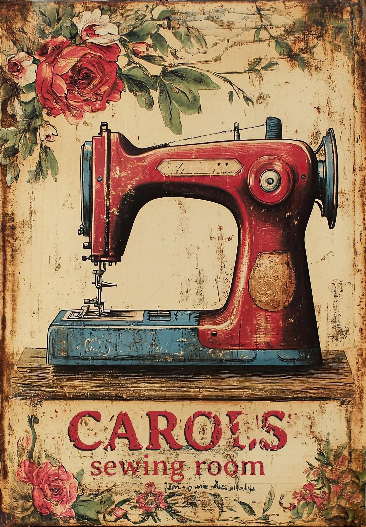 Personalized Sewing Room Gift for Her Metal Sign Great Wall Art The perfect gift for anyone who loves to sew Grannycore