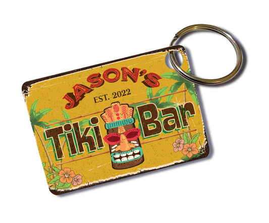 Handmade Tiki Keychain with Vibrant Colors - Perfect Tropical Touch Cheerful Tiki Keychain in Bright Colors - Fun Island-Inspired Keyring