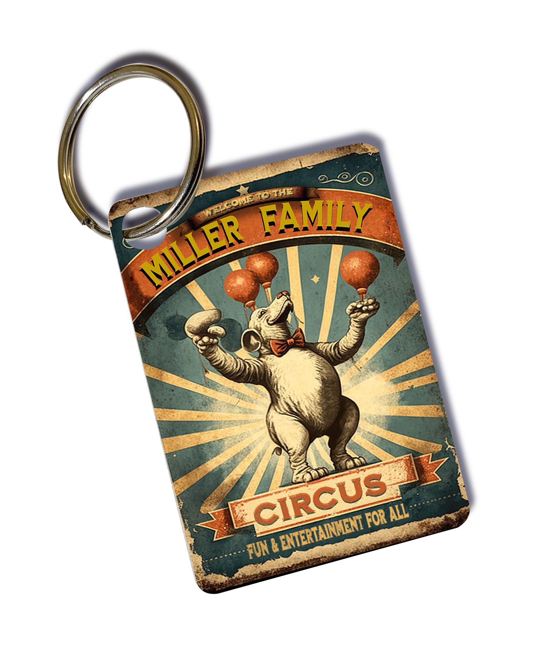 Keychain, personalized, Family Circus, Aluminum, Original Artwork
