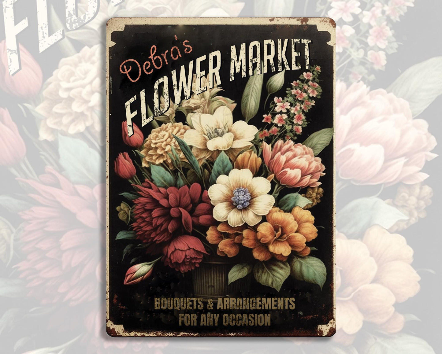 Personalized Flower Market Gift Flower Market Sign Rustic Garden Decor Perfect Gift for Flower Fans Spring flowers | Gardeners