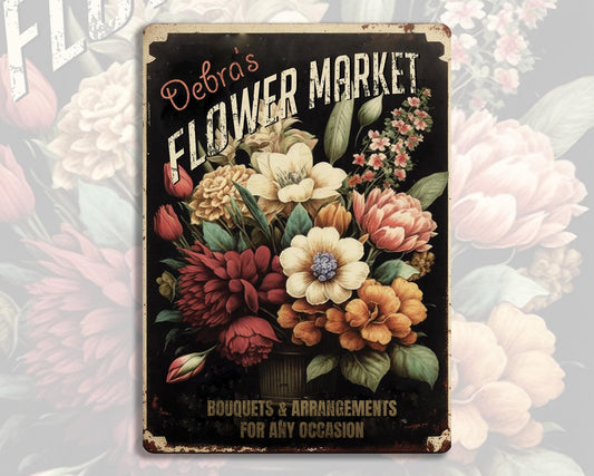 Personalized Flower Market Gift Flower Market Sign Rustic Garden Decor Perfect Gift for Flower Fans Spring flowers | Gardeners