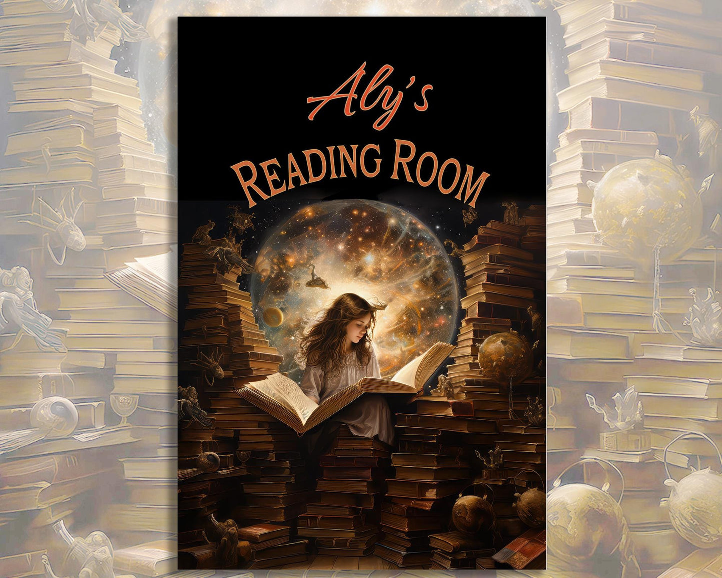 Personalized Reading Room Sign Wall Art. The perfect gift for young book lovers. Custom Metal Artwork Enhance Your Reading Room
