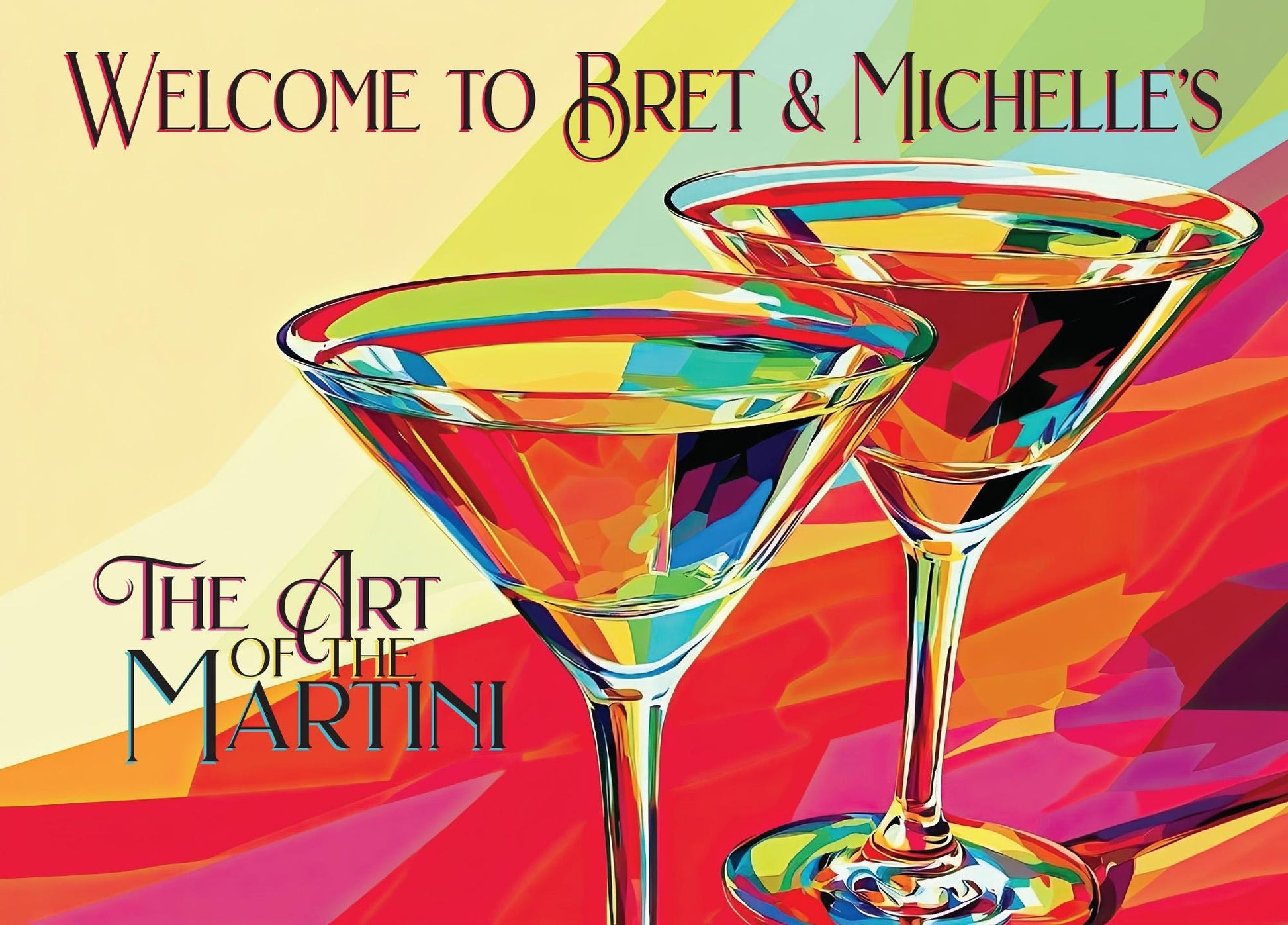 Martini Sign Personalized. Pop art style graphics Metal Sign. Home Bar. Perfect for any martini lover gift