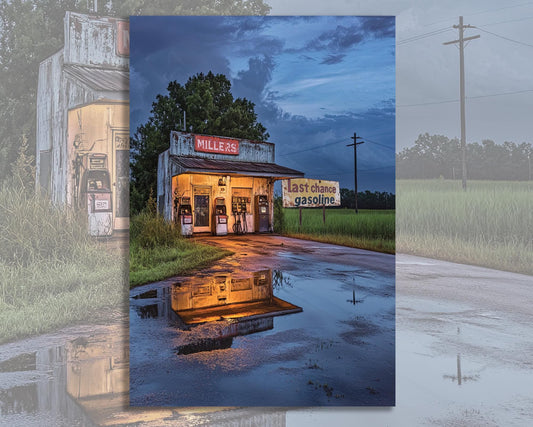 Personalized Old Gas Station Wall Art Sign, Gift for Him Personalized Vintage-style retro Metal Sign for Home Decor gas station art