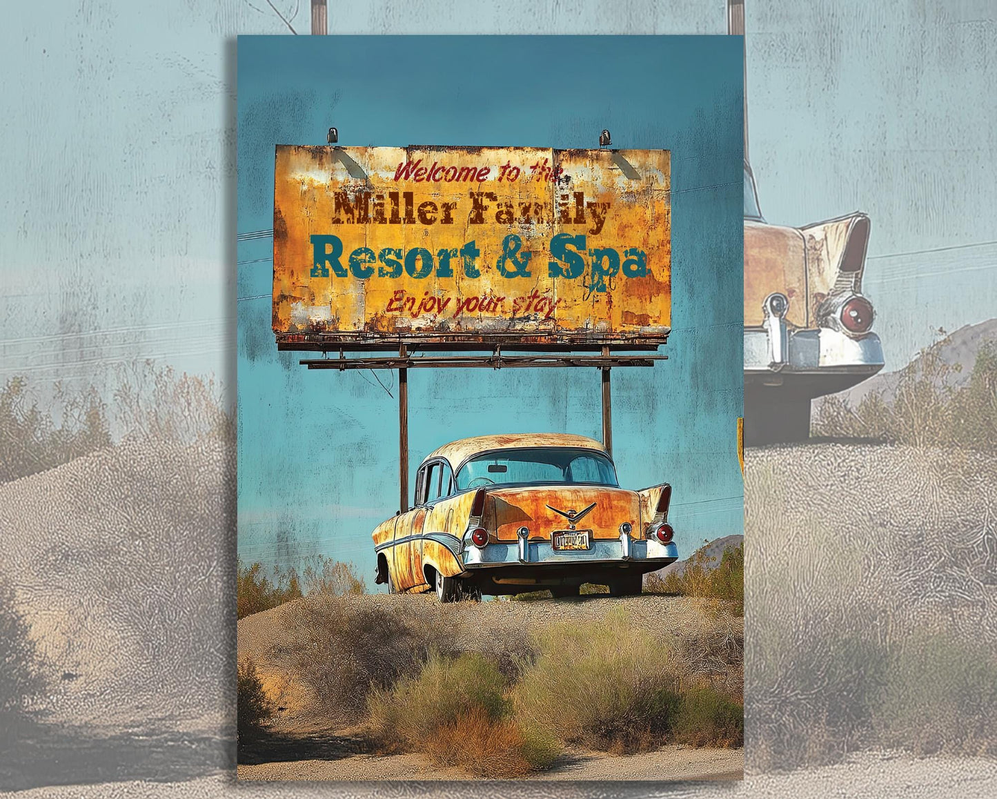 Personalized Family Resort Sign, Retro Metal Decor