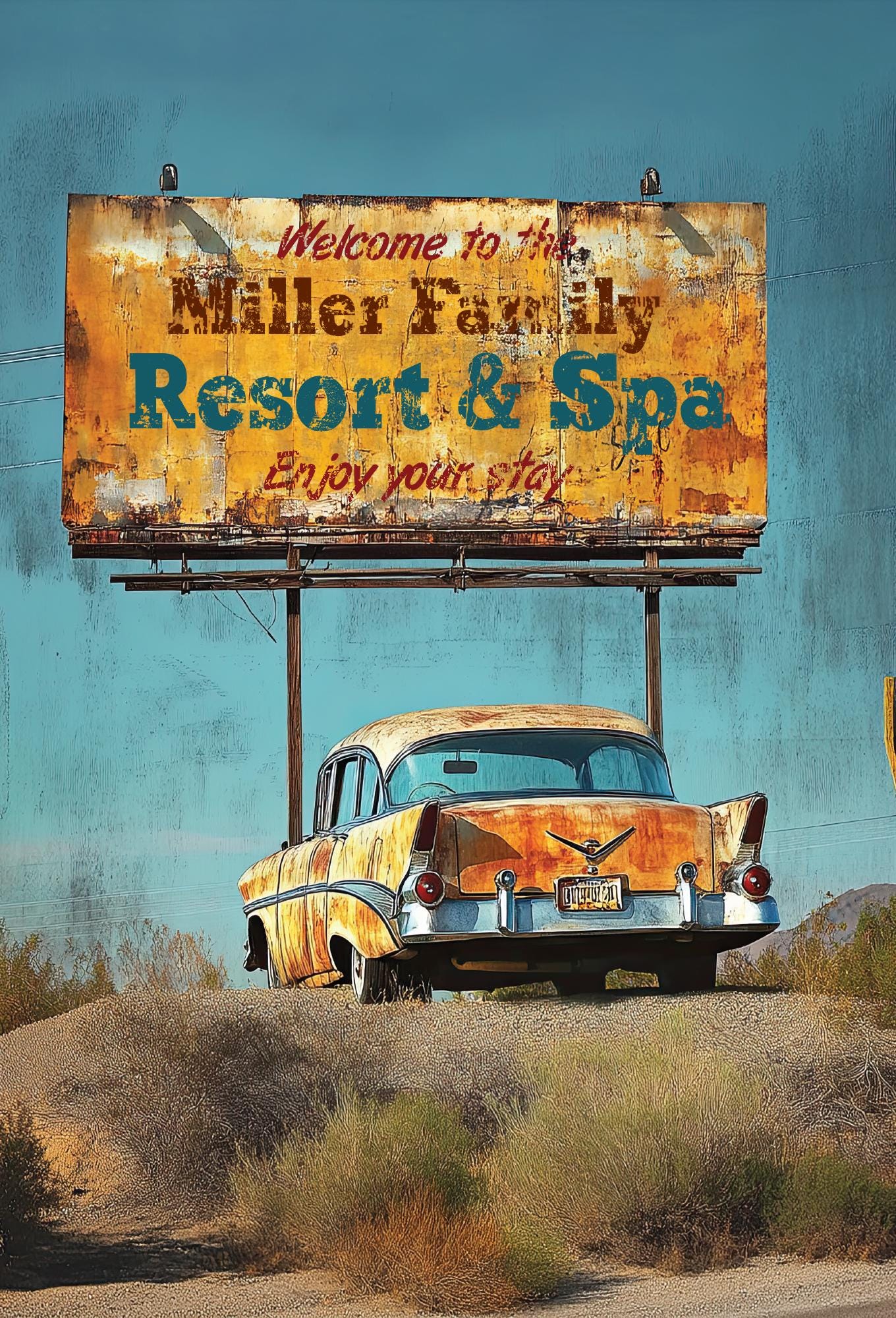 Personalized Family Resort Sign, Retro Metal Decor