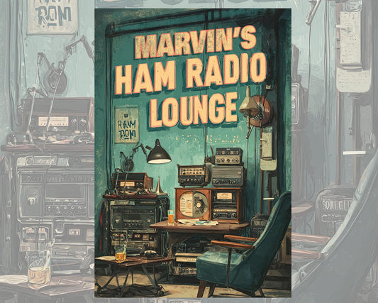 Personalized Ham Radio Wall Art Sign, Vintage-style retro Metal Sign for Home Decor Ham Radio
