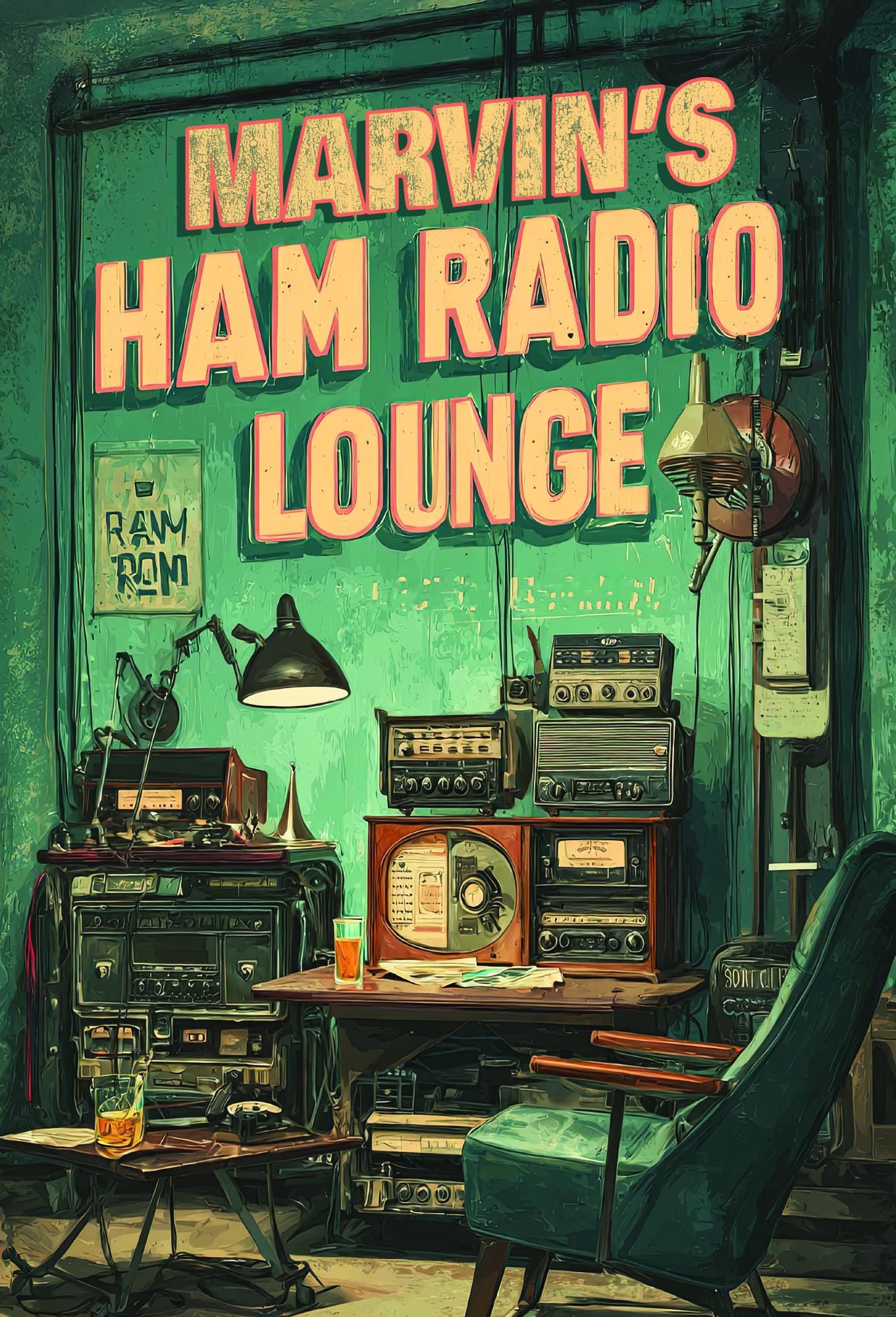 Personalized Ham Radio Wall Art Sign, Vintage-style retro Metal Sign for Home Decor Ham Radio