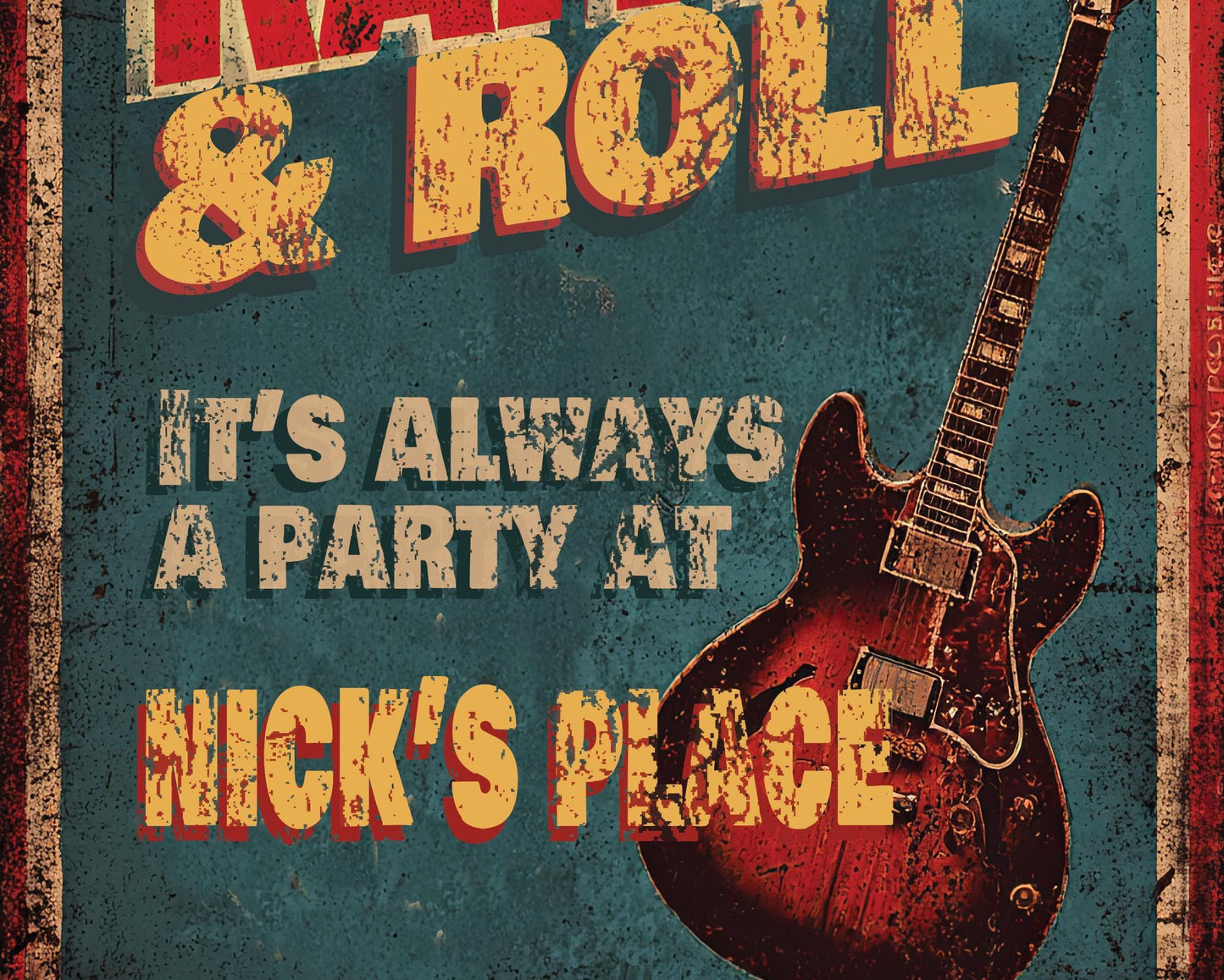 Personalized Shake Rattle & Roll metal sign Vintage Style Retro Metal Sign for Home Decor/add your favorite Rock and Roller's name