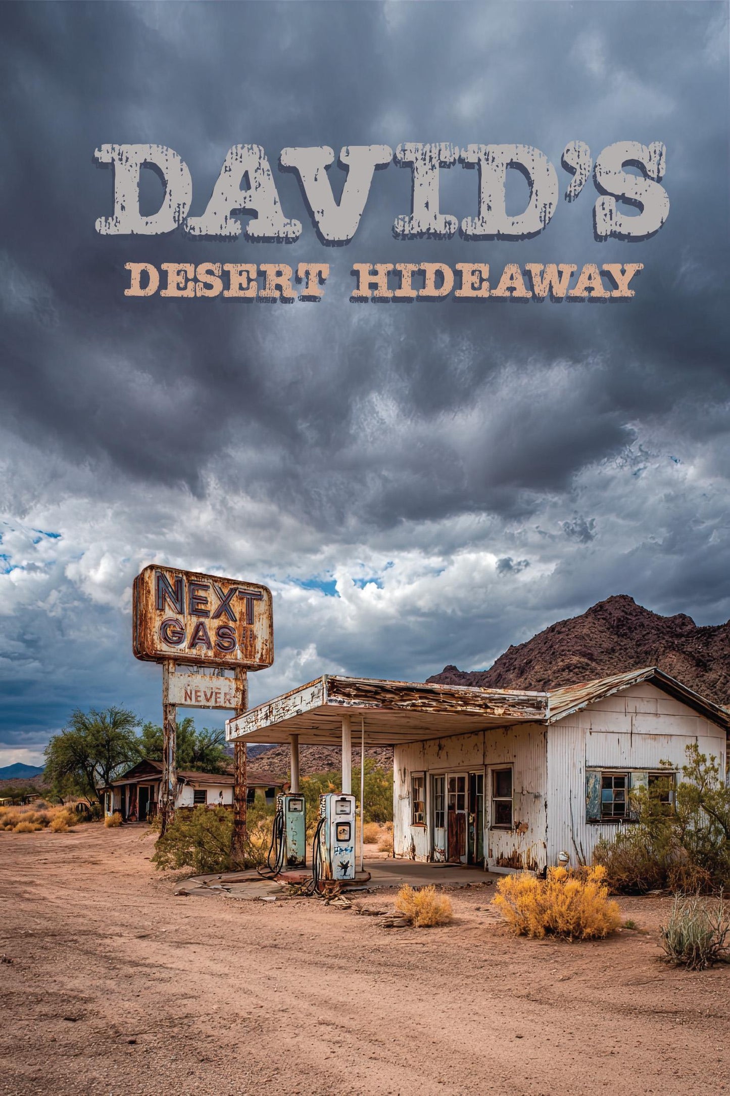 Personalized Desert Hideaway Sign. Old abandon desert gas station. Great gift for anyone who loves the desert