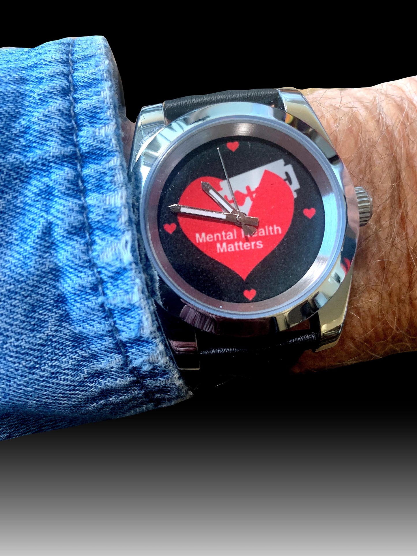 Custom Seiko watch Mental Health Awareness. Wearable art with a message