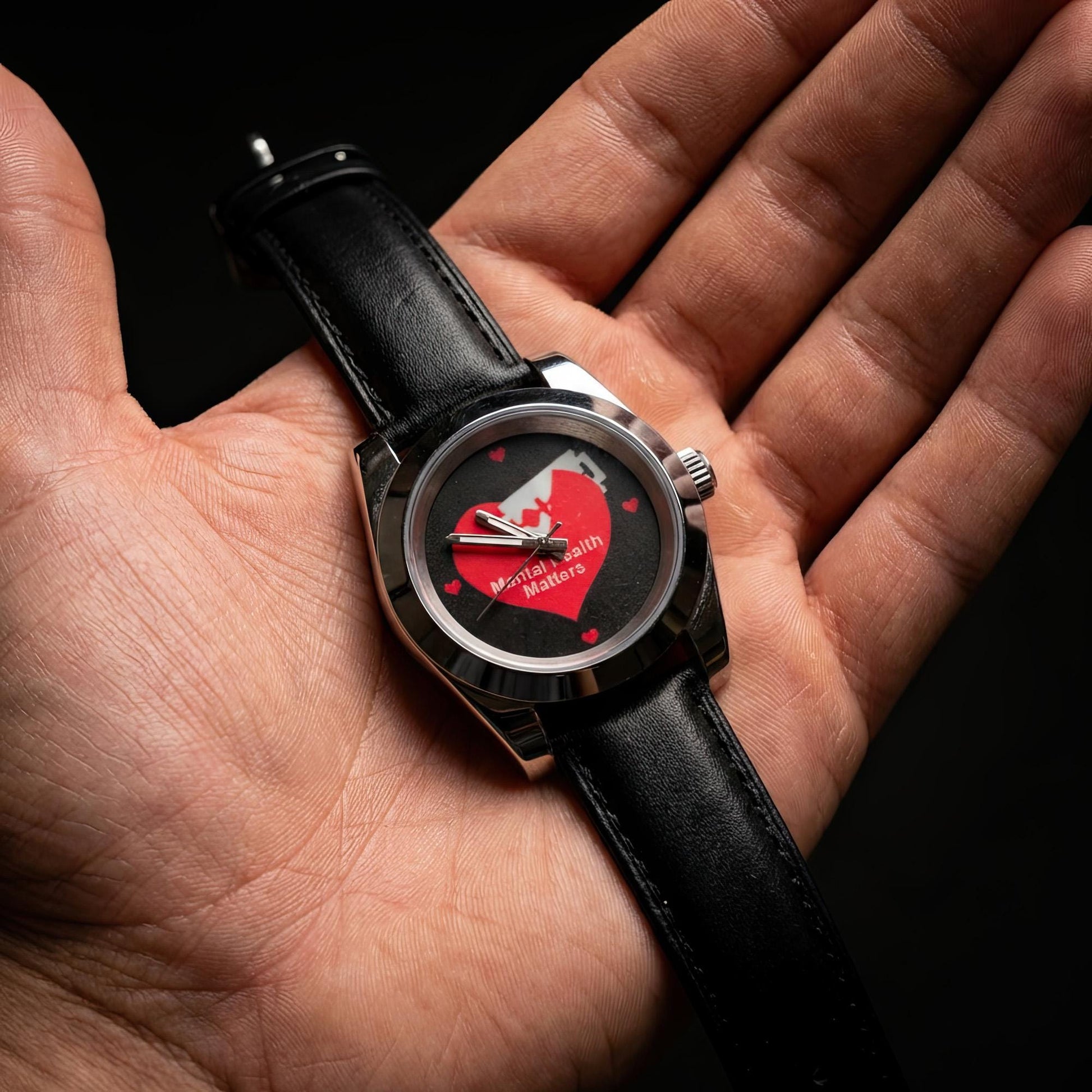 Custom Seiko watch Mental Health Awareness. Wearable art with a message