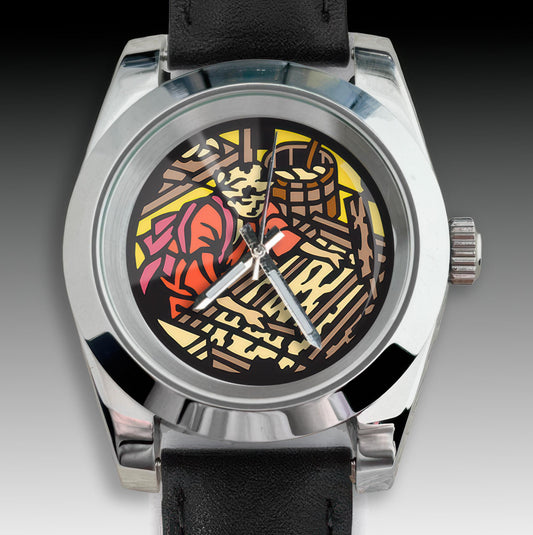 Handmade Seiko Watch – Japanese Washi Paper Art Dial, Traditional Craftsman Design, Unique Japanese Art Watch, Artisan Timepiece