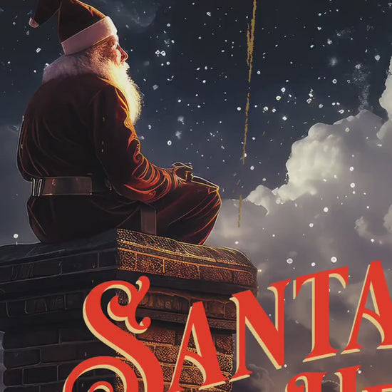 Santa Stops Here Metal Sign. Vintage-style Sign Personalized with a great Christmas theme. Adds a wonderful holiday touch.