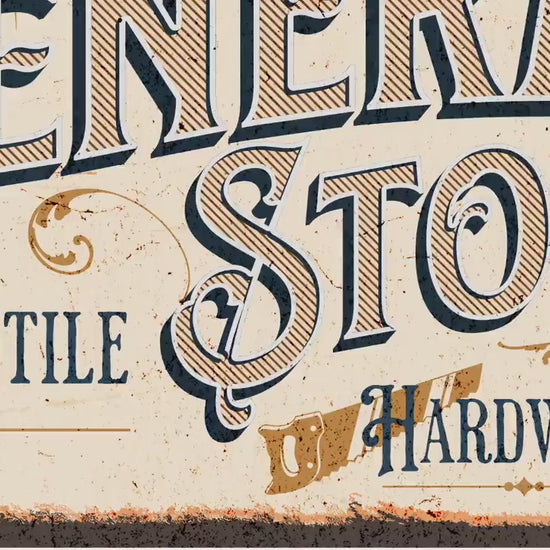 Personalized Vintage style General Store Sign Gift. Retro Kitchen Sign Wall Art. Great for anyone who loves vintage advertising