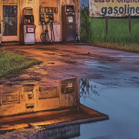 Personalized Old Gas Station Wall Art Sign, Gift for Him  Personalized Vintage-style retro Metal Sign for Home Decor gas station art