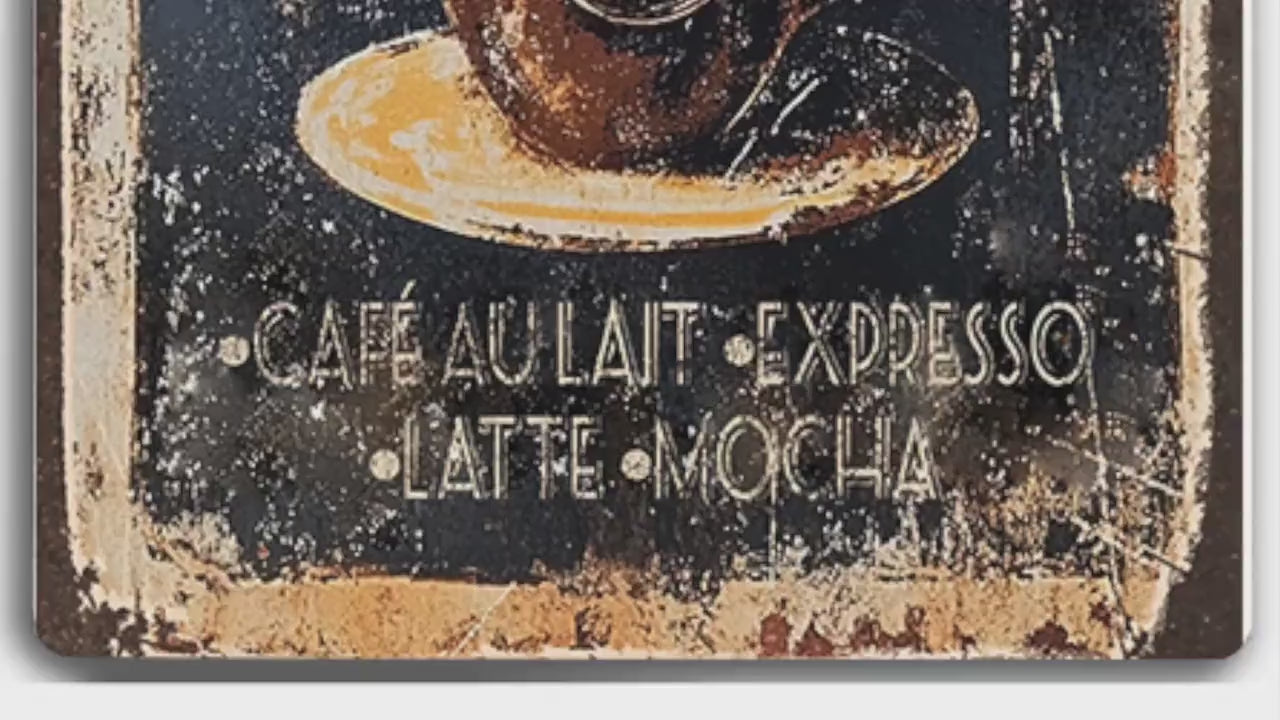Personalized Old French Café Sign. Vintage-style rusted French Coffee Sign. Great Gift for anyone who loves French-style coffee and Cafés
