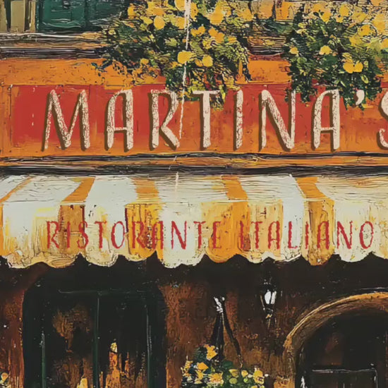 Personalized Italian Restaurant Cafe Sign Fun Wall Art Great Gift for anyone who loves Italian food dining Vintage-style.