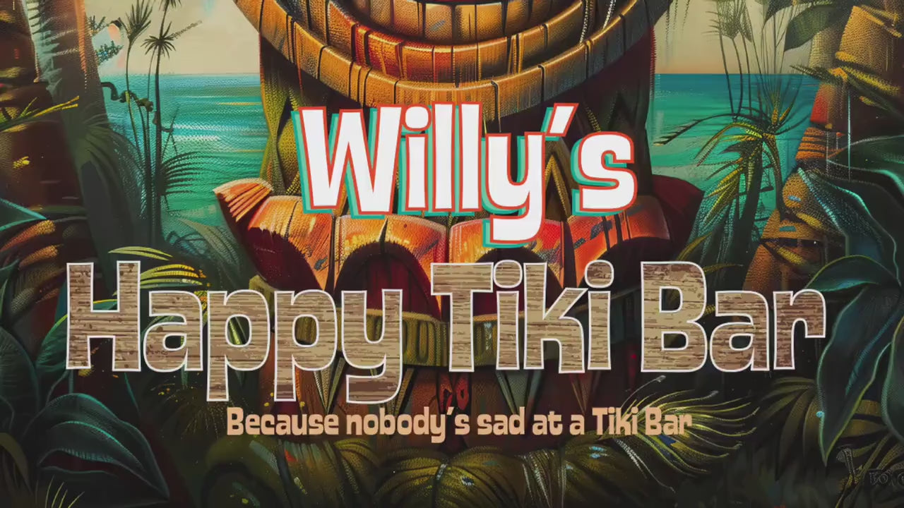 Personalized Tiki Bar Sign Custom Personalized Metal Wall Art for Home Decor. Happy Tiki Bar Sign Hawaii Islands Vintage-style