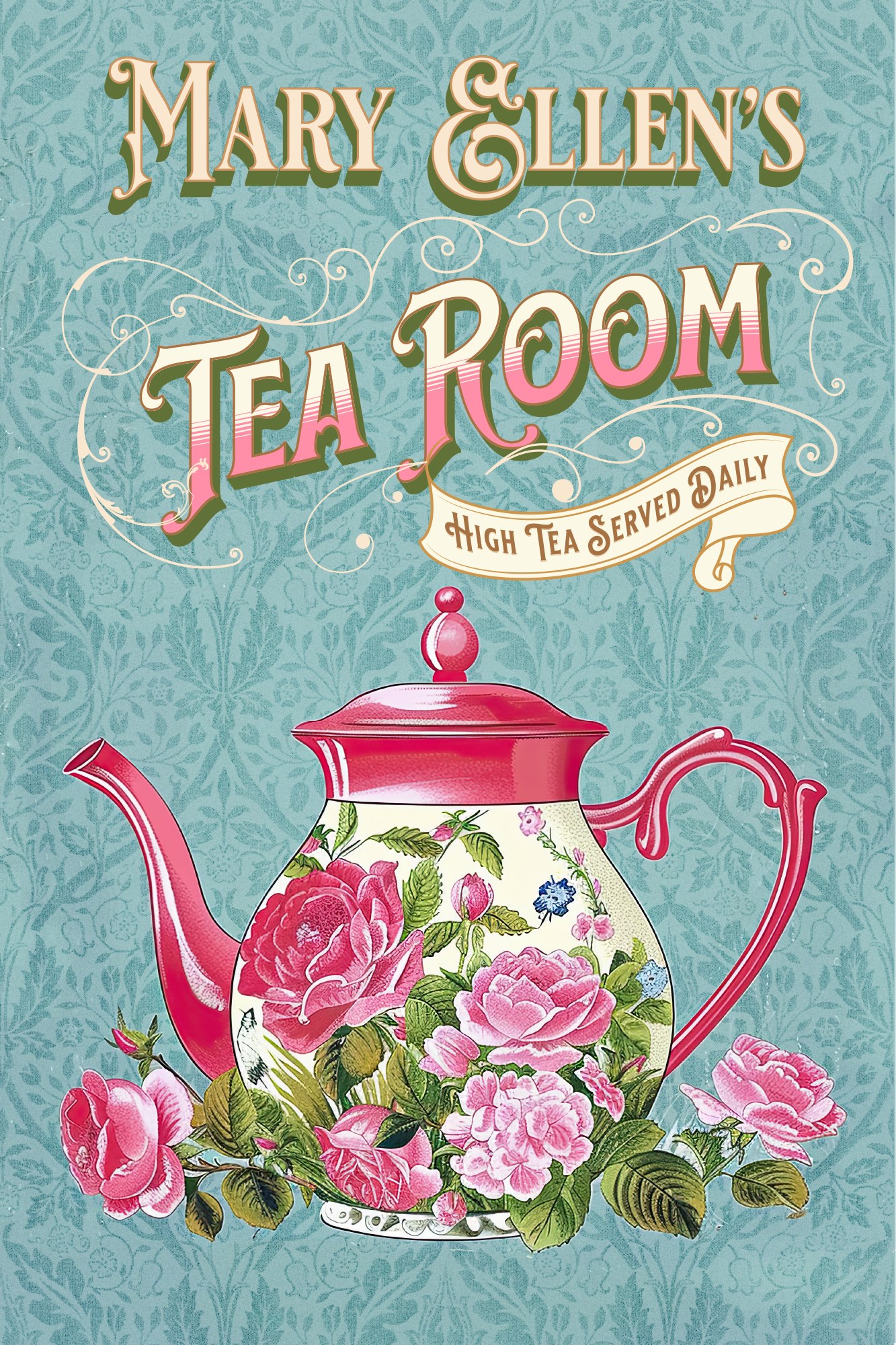 Tea Room Sign. Vintage Kitchen Sign. Great Gift for any Tea Lover