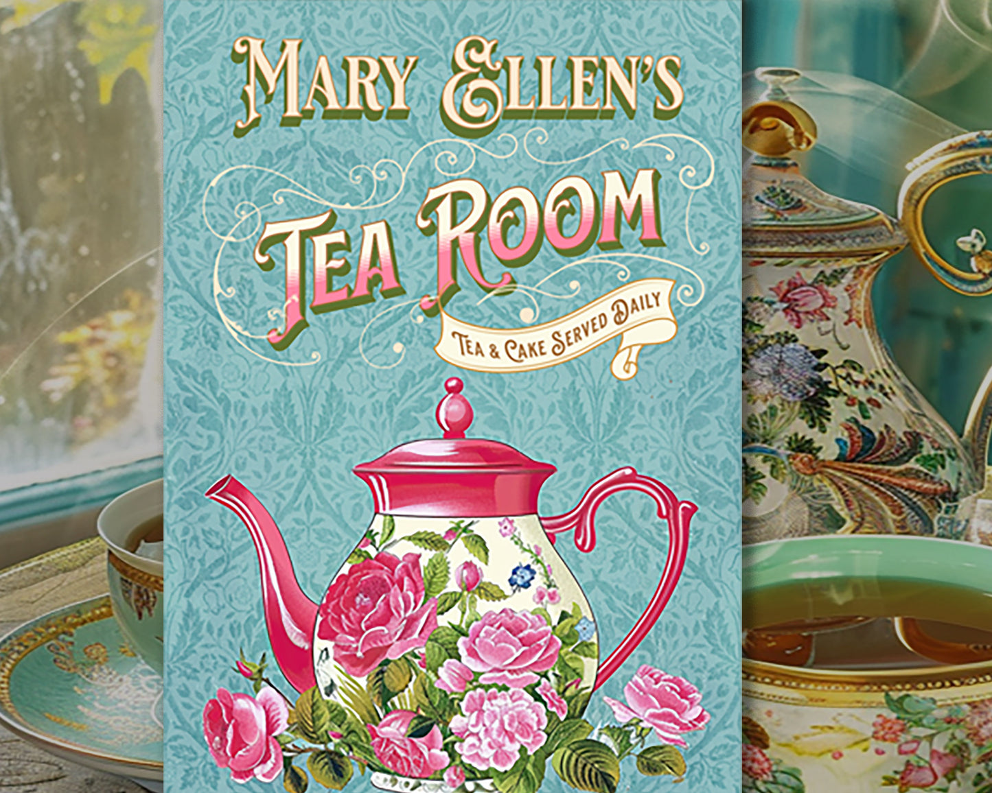 Tea Room Sign. Vintage Kitchen Sign. Great Gift for any Tea Lover