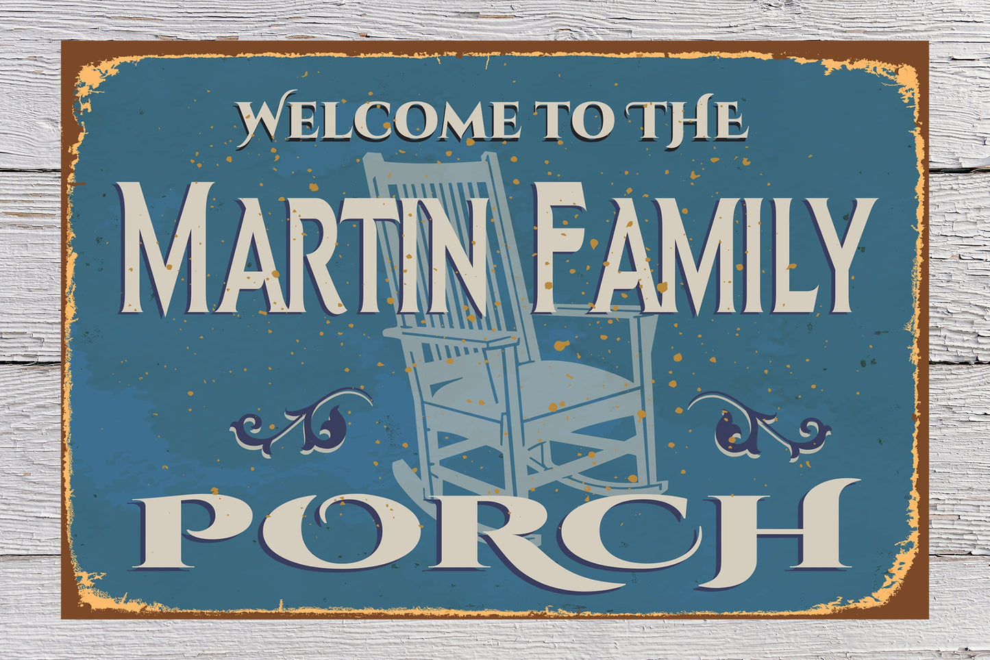 Personalized Porch Sign with Family Name Decoration For House Aluminum Metal Indoor Outdoor New Home Gift Idea