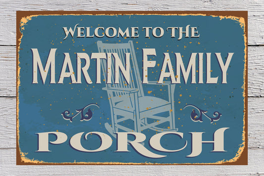 Personalized Porch Sign with Family Name Decoration For House Aluminum Metal Indoor Outdoor New Home Gift Idea