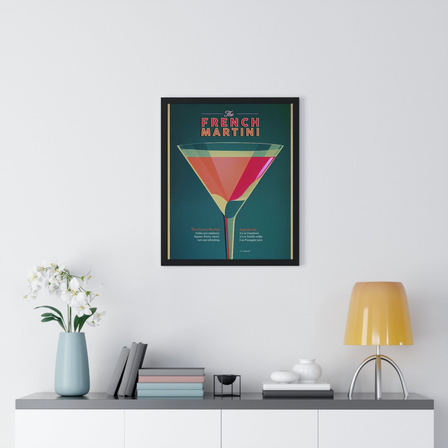 French Martini Poster in Art Nouveau Style