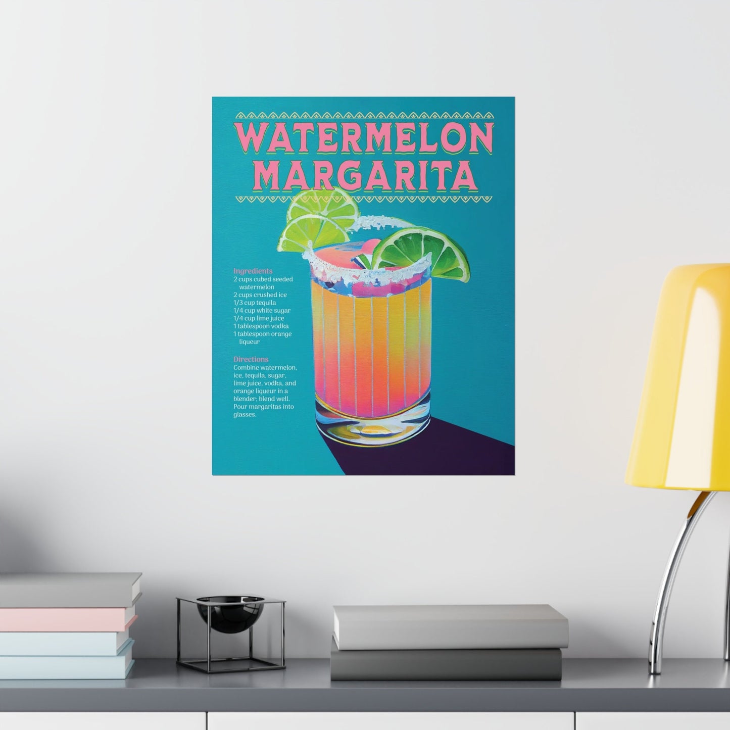 Watermelon Margarita Poster on museum grade paper